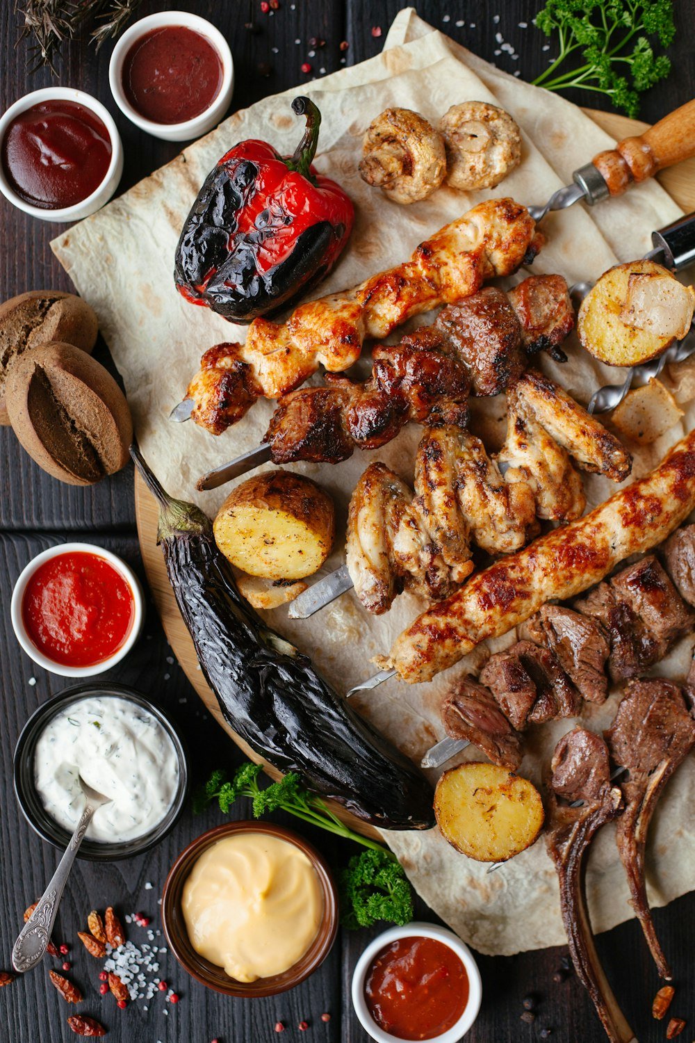 Mixed grill fresh from the fire